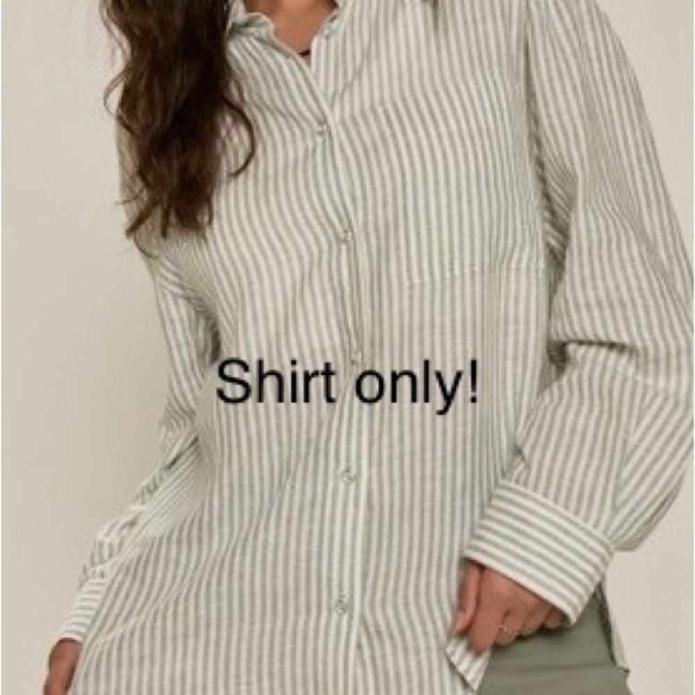 Francesca's Collections Green Striped Shirt NEW with Tags!!
